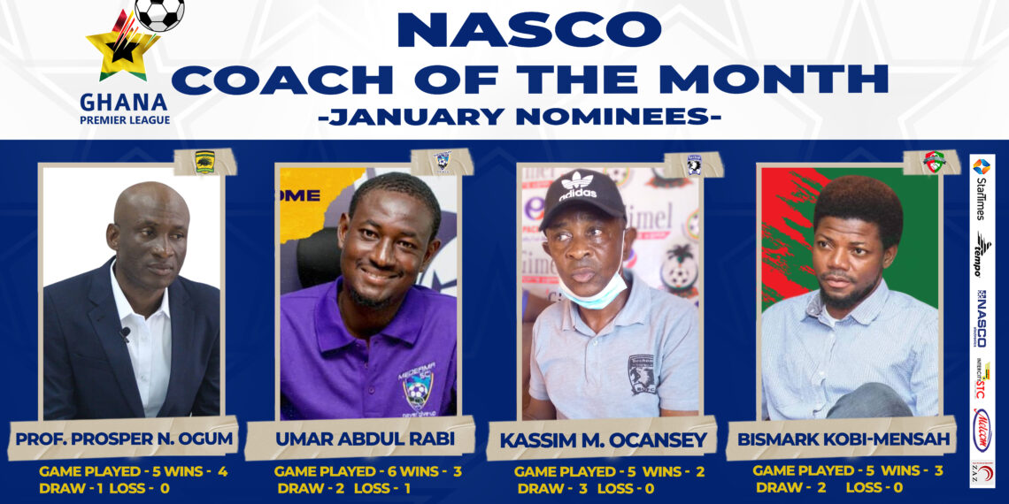 GPL: Four coaches nominated for NASCO Coach of the Month for January