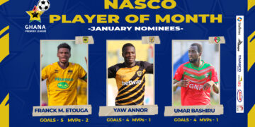 GPL: Etouga, Annor and Bashiru nominated for NASCO Player of the Month for January