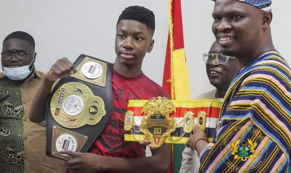 Joseph Awinongya Foundation presents Title Belt to Sports Minister
