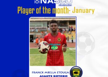 Kotoko striker Etouga wins NASCO Player of the Month for January