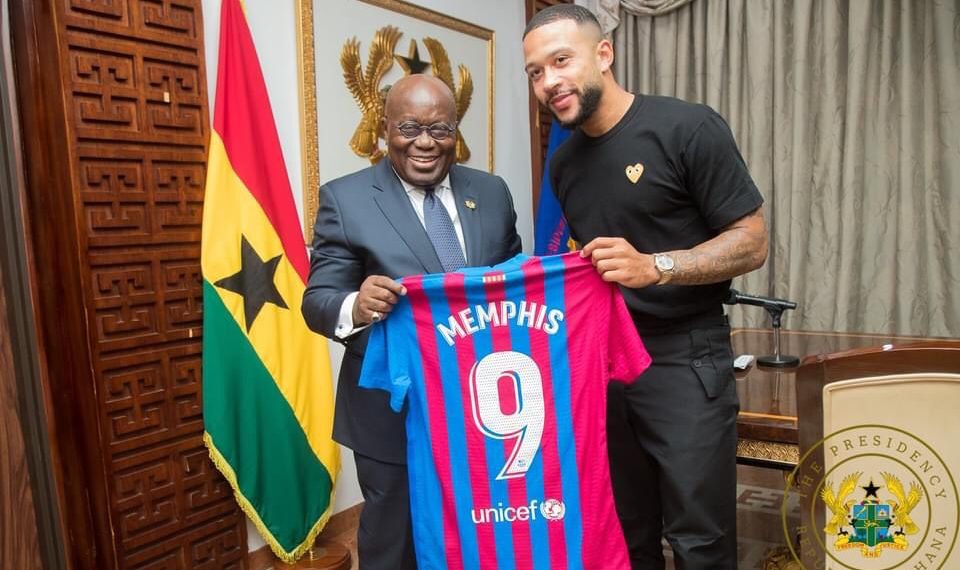 Memphis Depay pays courtesy call on President Nana Akufo-Addo