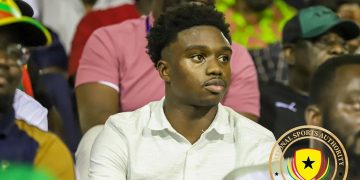 Tariq Lamptey watches from the stands as Ghana beat Madagascar in Cape Coast