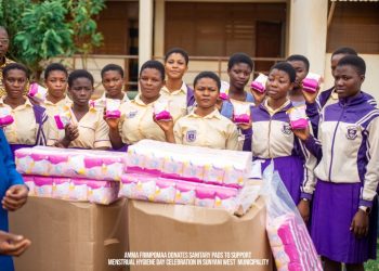 Amma Frimpomaa donates sanitary pads to support Menstrual Hygiene Day