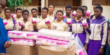 Amma Frimpomaa donates sanitary pads to support Menstrual Hygiene Day
