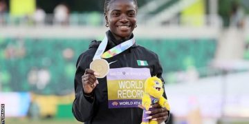Nigeria’s Tobi Amusan breaks 100m hurdles world record with time of 12.12 seconds