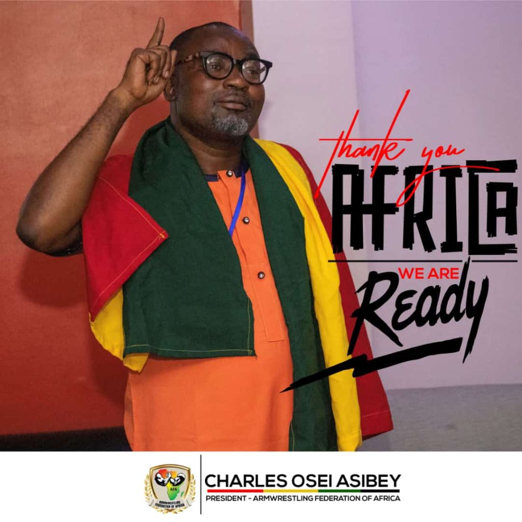 Charles Osei Asibey is Vice President of World Armwrestling Federation