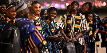 PHOTOS: Black Stars arrive in Qatar in a colorful smock