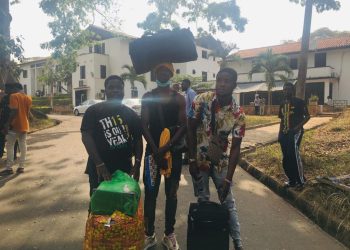 Photos: UG’s Commonwealth Hall students stranded after reopening