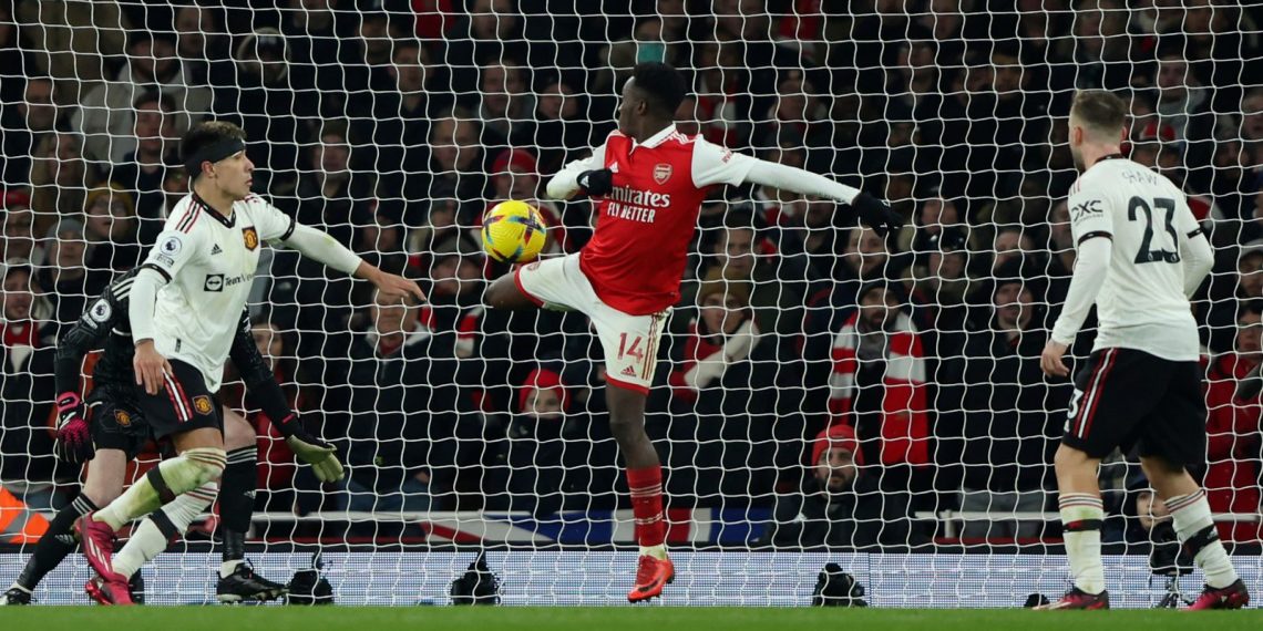 Late Nketiah goal hands Arsenal win over Man United