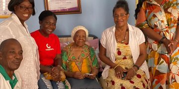 Vodafone Ghana’s 101-year-old customer receives wonderful Vodafone package to connect with great-grandchild!