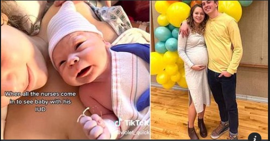Woman reveals her baby was born clutching her IUD in his hand