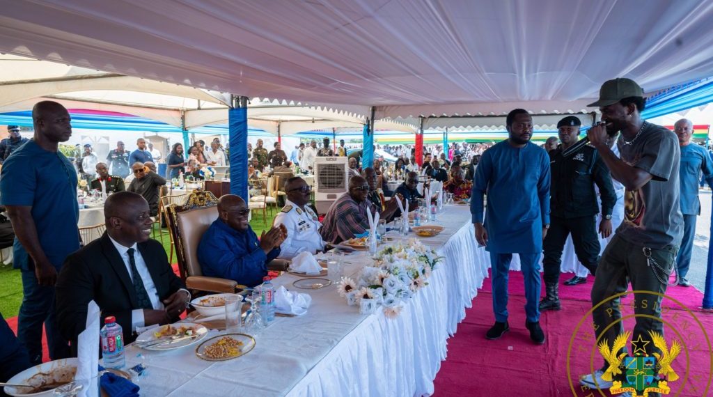 Photos: Prez Akufo-Addo’s reaction ‘priceless’ as Black Sherif performs for him