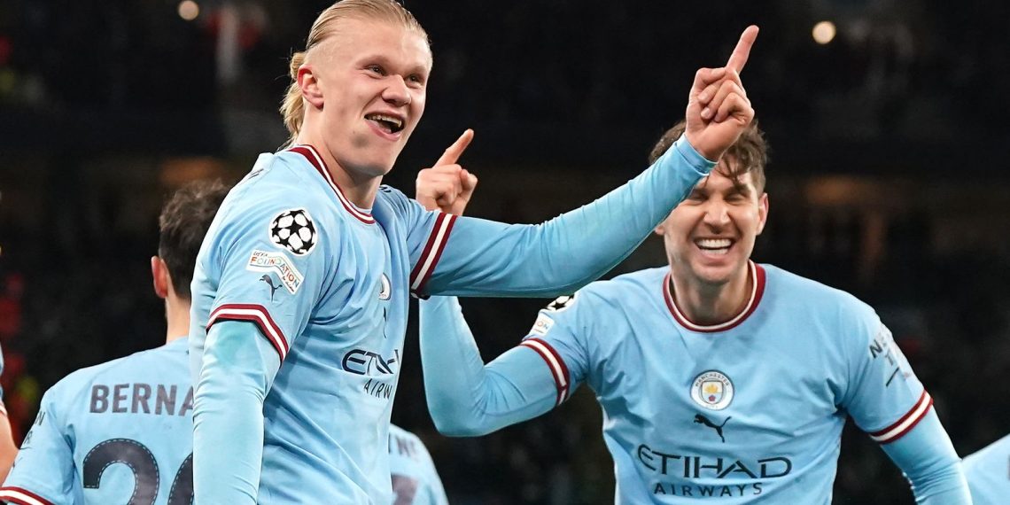 Erling Haaland hits five to break Manchester City’s single-season scoring record