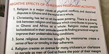 Christianity has led to an increase in poverty in Ghana – Primary 4 new textbook content