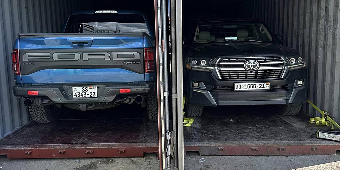 Accra to London by road - Cars used for expedition shipped to Ghana