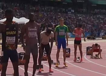 VIDEO: Heartbreaking💔!! James Dadzie pulls out of 200m heats
