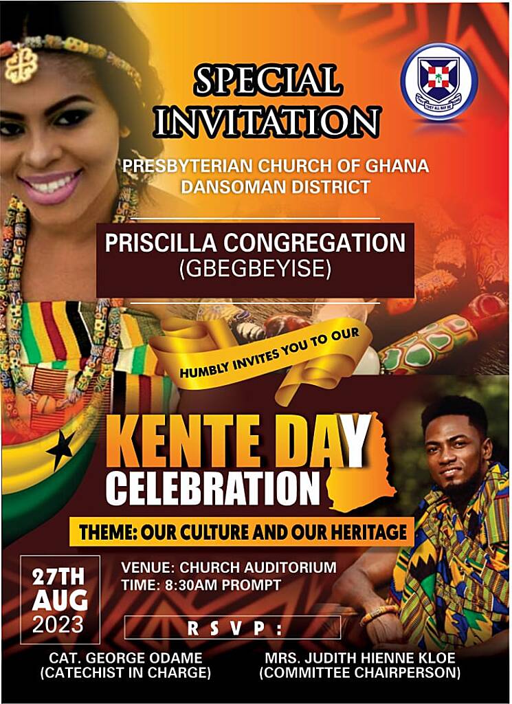 PCG Priscilla Congregation to host 2023 Kente Day Celebrations: Embracing "Our Culture and Our Heritage