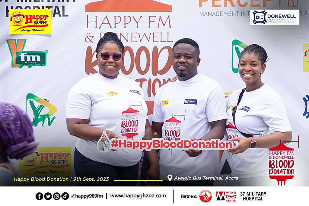 Hundreds partake in Happy FM/Donewell Insurance Blood Donation drive