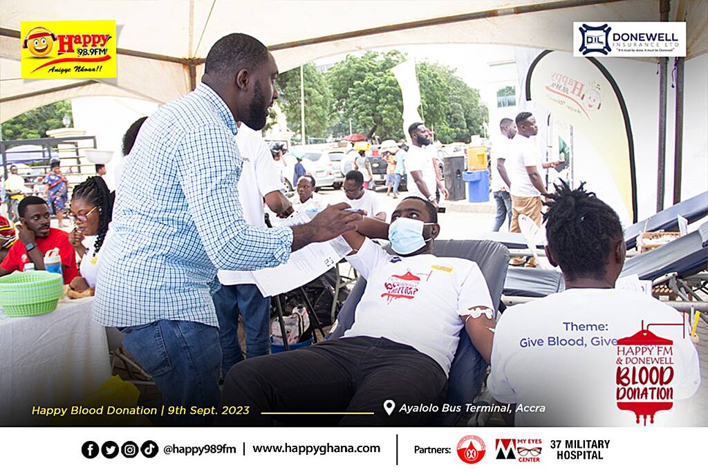 Hundreds partake in Happy FM/Donewell Insurance Blood Donation drive
