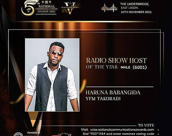 Y97.9FM’s Haruna Babangida receives Radio Show Host of the Year nomination