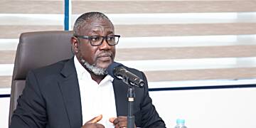 Mr. Daniel Wilson Addo, Managing Director, CBG, addressing the media