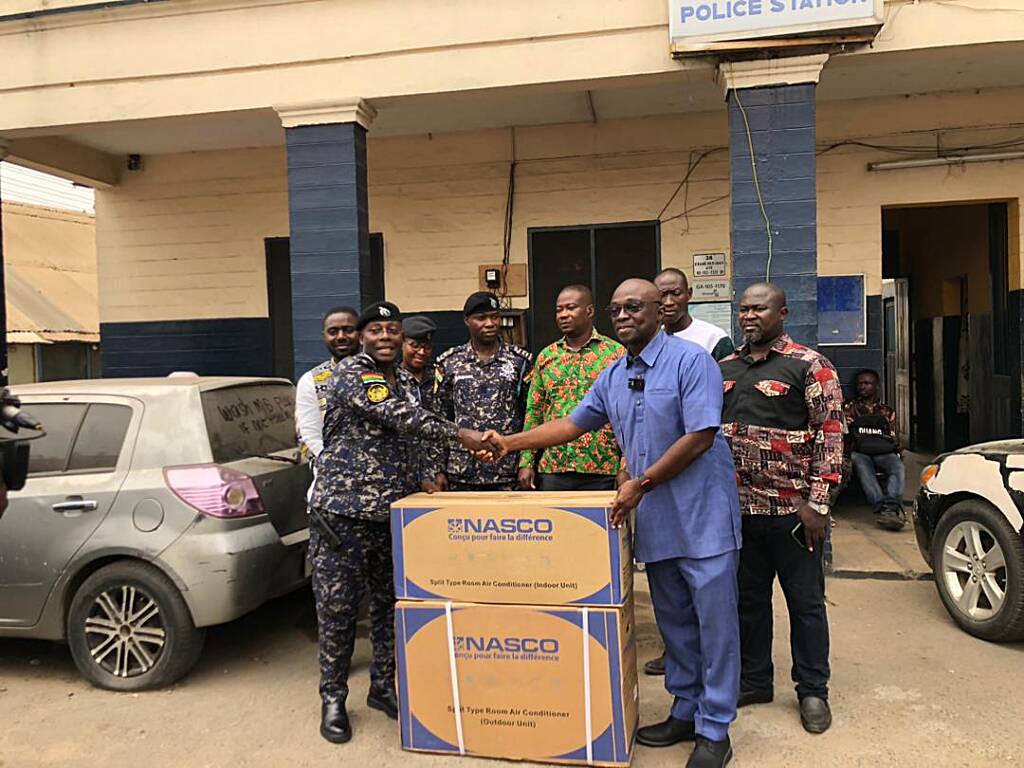 CEO Global Media Alliance donates air- conditioner to Adabraka Police Station
