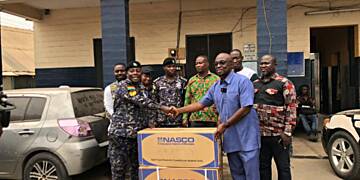 CEO Global Media Alliance donates air- conditioner to Adabraka Police Station