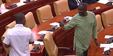Watch: Tempers flare in Parliament as Kennedy Agyapong and Sylvester Tetteh nearly come to blows