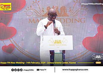 #HappyFMMassWedding: Go to church as a couple; it will sustain your marriage - Ambassador Mark Oquaye