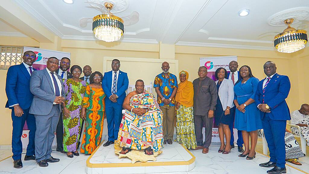 Gbese Mantse, Dr. Nii Ayi Bonte II with some Board members, and Executive management team of Opportunity International Savings and Loans Ltd.
