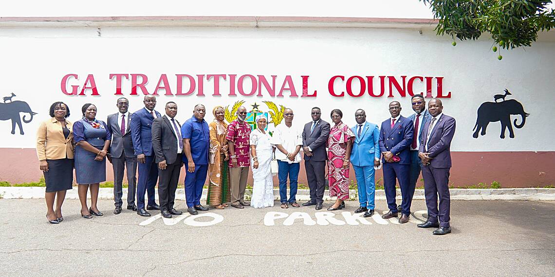 Some Board Members and Executive Management team of Opportunity International Savings and Loans at the Ga Traditional Council