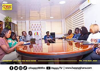 Happy FM’s current affairs team pays courtesy call on NCCE; discusses collaboration between the two entities
