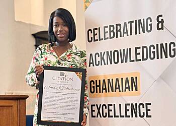 Ama K. Abebrese and Nikita Okyere Honored at Inaugural Ghana Diaspora Student Awards