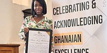 Ama K. Abebrese and Nikita Okyere Honored at Inaugural Ghana Diaspora Student Awards