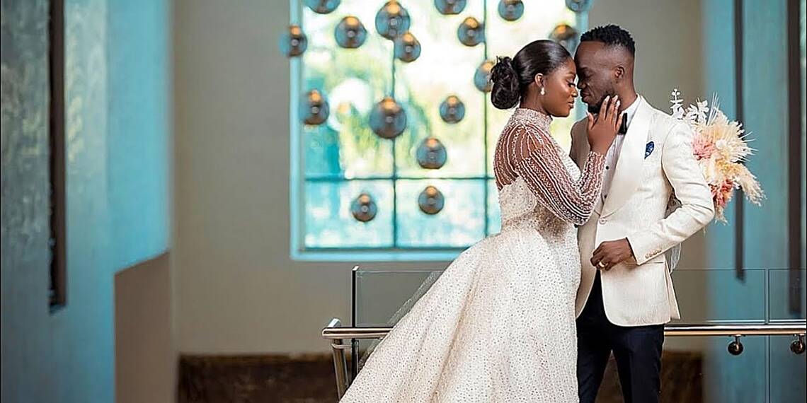 Here is why Akwaboah cleaned his lips after kissing his wife on wedding day