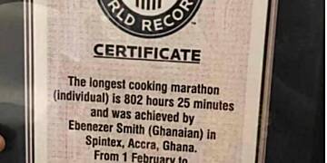 Ghana’s Chef Smith reportedly sets new Guinness World Record for cook-a-thon