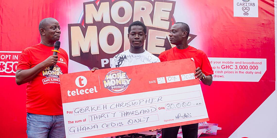 Nineteen-Year-Old High School Graduate and Two Others Receive GHs 30,000 Cash Prize Each Via Telecel More Money Promo