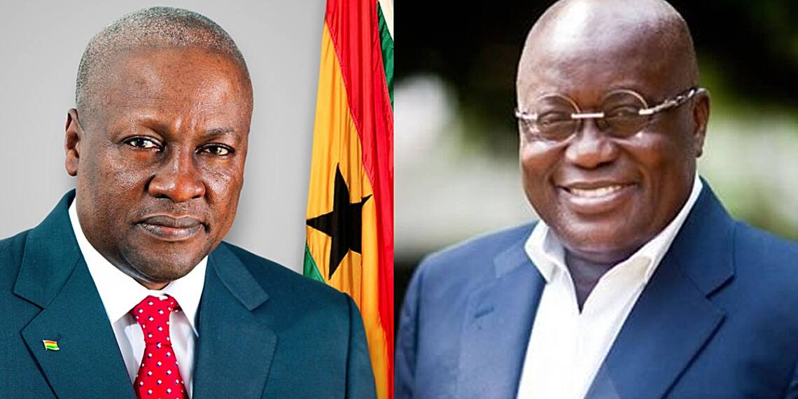 Mahama Jabs Akufo- Addo for mounting statue in Takoradi