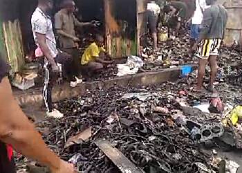 Fire guts three auto parts shops and cold store in Accra