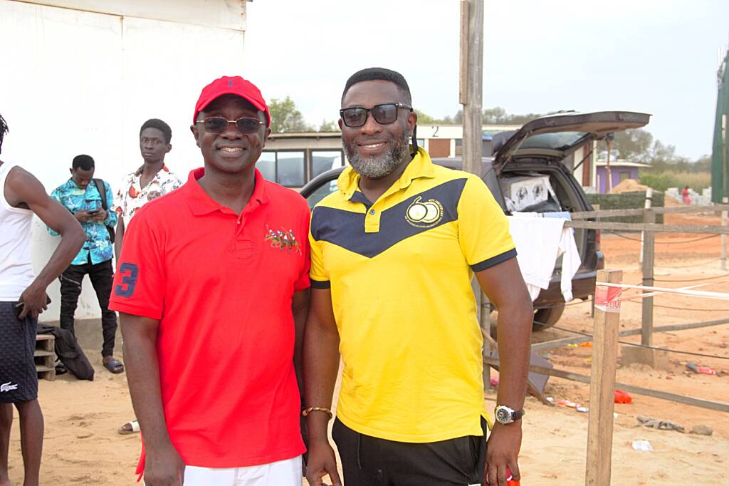 Chief Executive Officer of Global Media Alliance, Ernest Boateng (left) with Happy FM's Bismark Brown