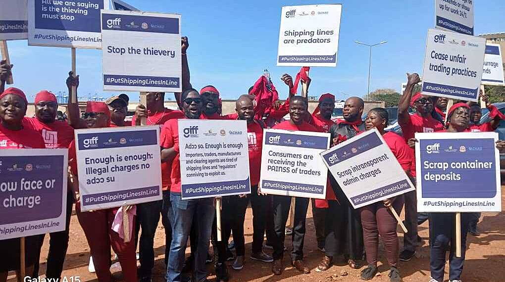 Freight forwarders, trade bodies protest unfair charges by shipping lines in Ghana