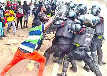 Ghana Police Service refutes claim of forcing accused Democracy Hub protesters to re-enact protest at the 37 intersection