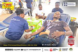 HappyFM/Donewell Insurance organize blood donation drive to increase stock of National Blood Bank