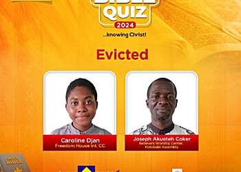 Mary Frimpong and Emmanuel Oduro bow out of Happy Bible Quiz at quarter-finals stage