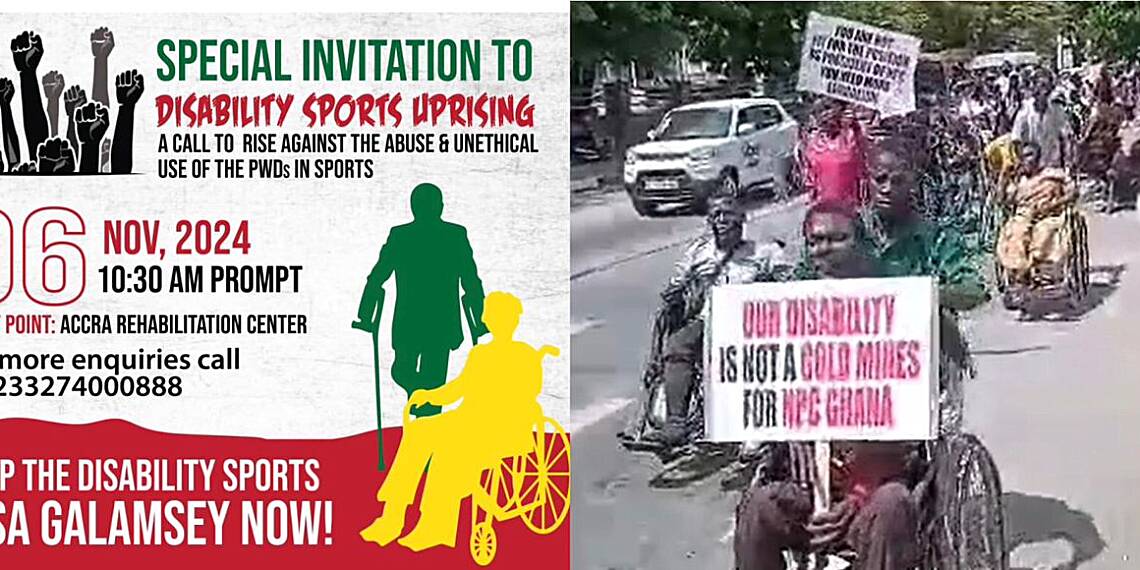 National Disability Sports Fraternity stages demo against ‘Visa Galamsey’, demands gov’t action
