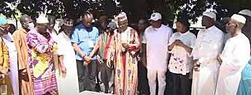 Mahama visits father’s grave before casting his vote