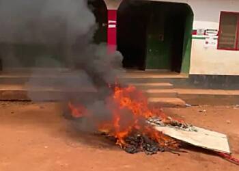 NDC party office in Mankranso set ablaze by party supporters
