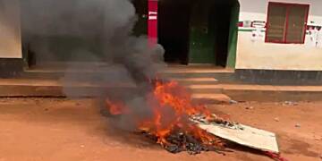 NDC party office in Mankranso set ablaze by party supporters