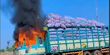 Unidentified assailants set Kia Rhino truck carrying vegetables ablaze at Walewale