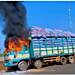 Unidentified assailants set Kia Rhino truck carrying vegetables ablaze at Walewale